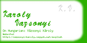 karoly vazsonyi business card