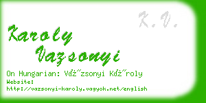 karoly vazsonyi business card